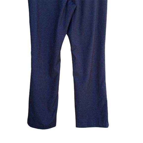 Worthington Modern Fit Pant High-rise Straight Leg Gray Striped Navy Sz 18 - Picture 7 of 8